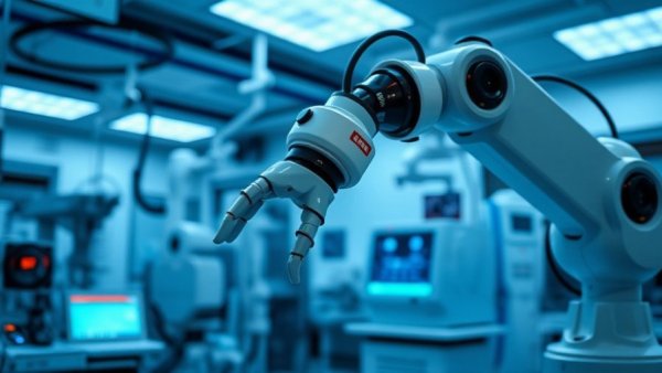 State-of-the-art coronary artery disease treatments with robotic precision in a medical lab.