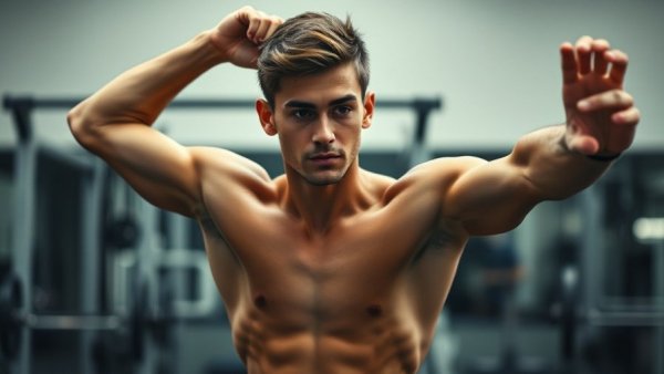 Contemplative young man stretching in gym, highlighting low testosterone symptoms men ignore.