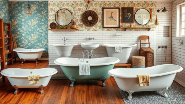 Eclectic assortment of stylish clawfoot tub designs