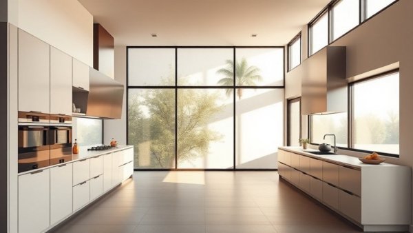 Sleek minimalist kitchen designs 2025, showcasing modern cabinetry.