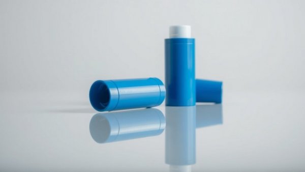 Close-up of blue inhalers on a reflective surface, Childhood Asthma Symptoms.