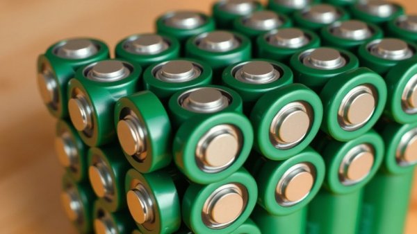 Neatly stacked cylindrical batteries emphasizing battery care practices.
