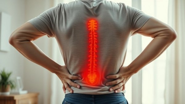 Highlighted spine illustration representing early rheumatoid arthritis symptoms.