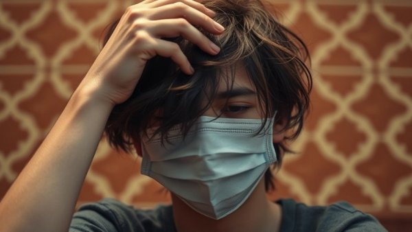 Young person showing signs of fatigue related to Long COVID symptoms.