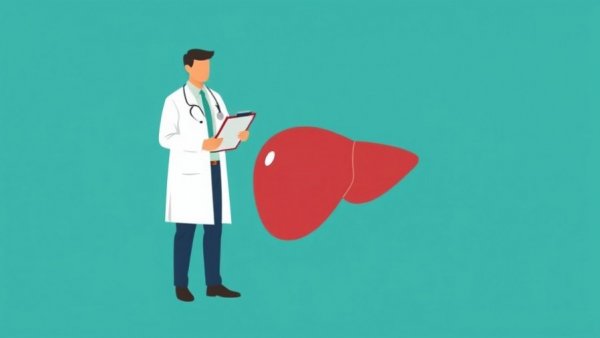 Doctor examining liver illustration for liver health and detoxification.