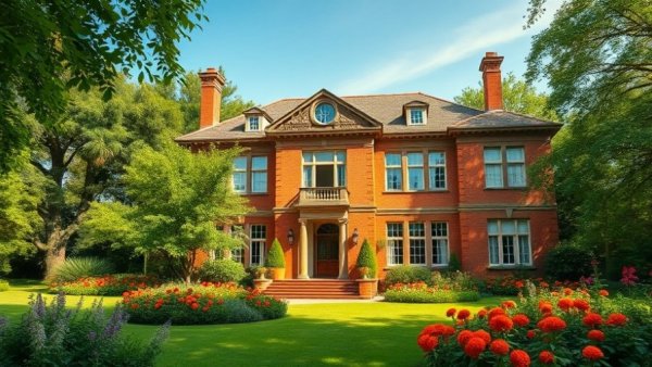 Elegant brick mansion with lush green surroundings, sellers refuse to pay buyer’s agent.