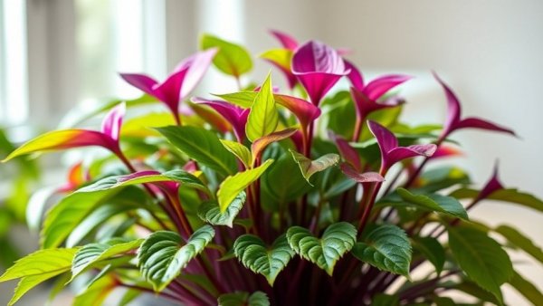 Vibrant spiderwort plant care with colorful leaves in a pot