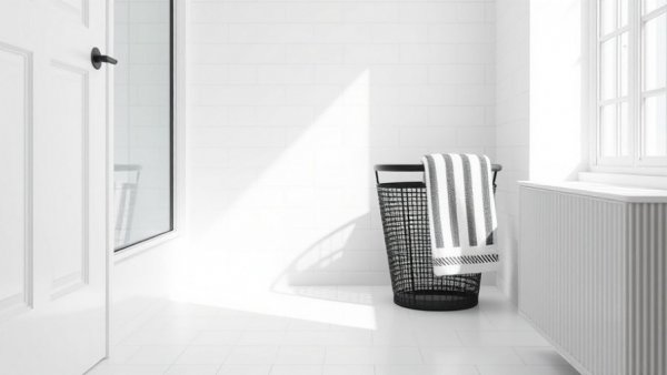 Bright minimalist bathroom with modern remodel ideas.