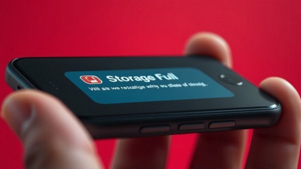 Smartphone storage full notification in focus, related to how long do phones last.