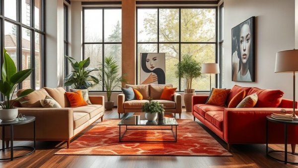 Contemporary sofa trends 2025 in a stylish modern living room.