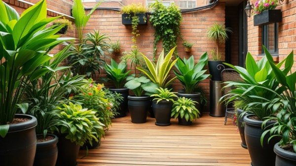 Transforming side garden into relaxing outdoor space with lush greenery.