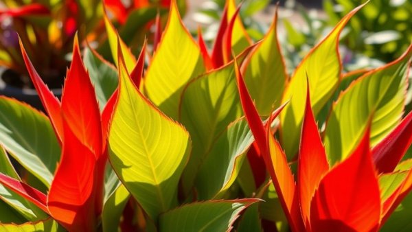 Close-up of colorful flapjack paddle plants in sunlight.