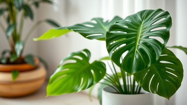 Lush Monstera plant care in stylish indoor setting.