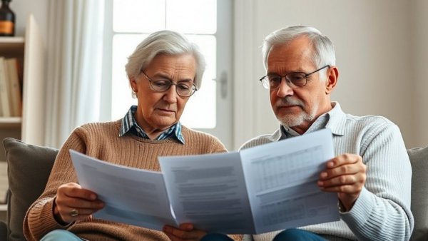 Older couple discussing 4 percent rule retirement planning.