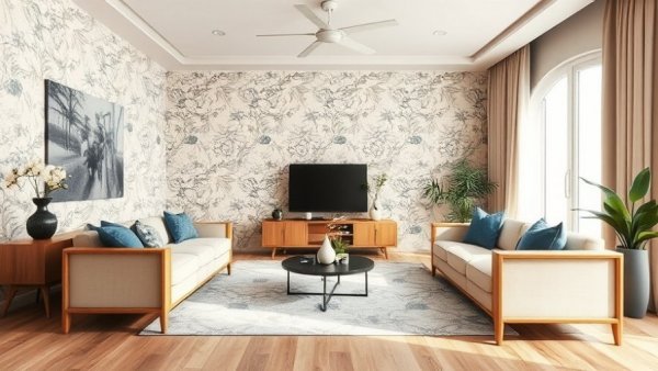 Modern interior living room showcasing interior design trends for 2026.