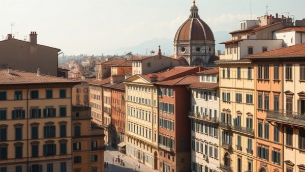 Charming view of Italian buildings during a girls trip to Florence.