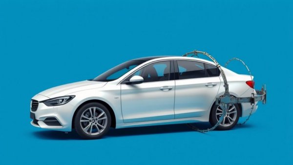 White sedan in bear trap symbolizing AI car listing scams