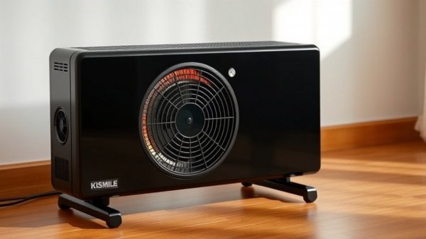 Kismile Radiant Space Heater on wooden floor indoors.