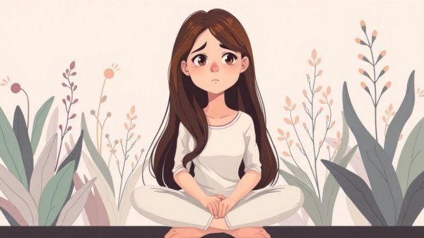 Illustration of a woman showing concern, representing COPD symptoms awareness.