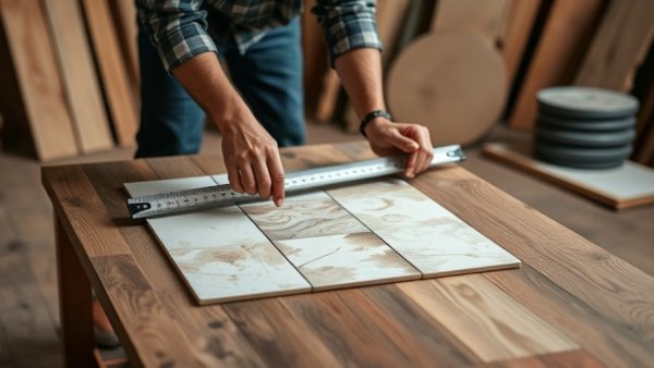 DIY tile coffee table measurement in cozy workspace
