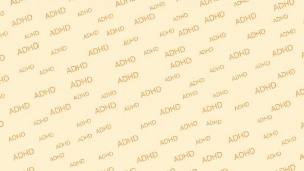 ADHD in Adults pattern on beige background