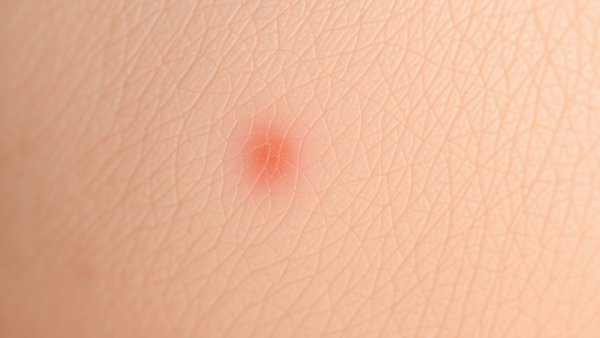 Close-up of skin texture highlighting a spot for melanoma detection ABCDE.