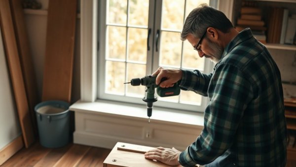 Focused craftsman building a wooden window seat, how to build a built-in window seat step-by-step.