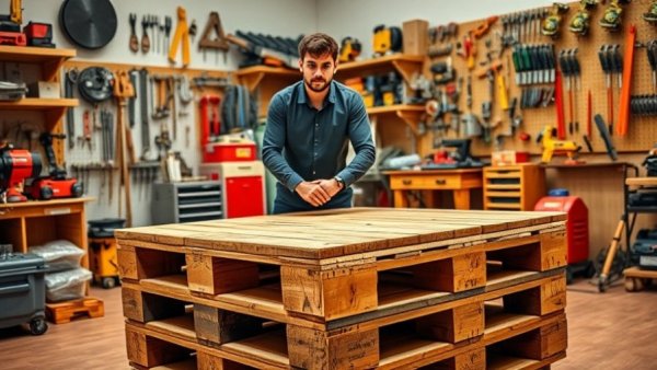 Transform pallets into furniture in a creative workshop.