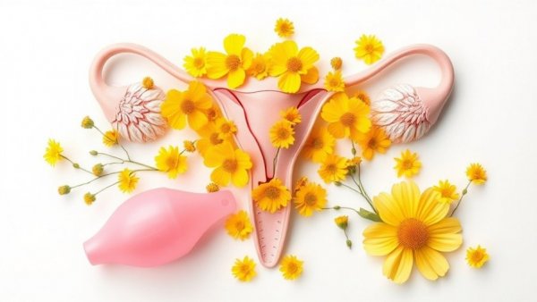 Creative floral art symbolizing female reproductive organs for hysterectomy awareness.