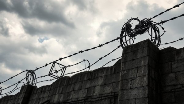 Barbed wire on prison wall, symbolizing Starved in Jail Crisis.