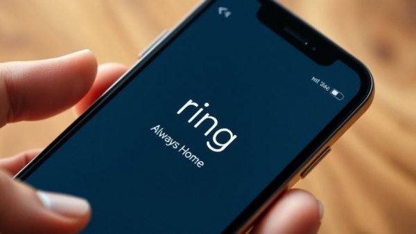 Close-up view of Ring app screen on smartphone highlighting privacy concerns.