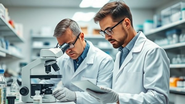 Researchers in lab exploring mitochondrial abnormalities and disease.