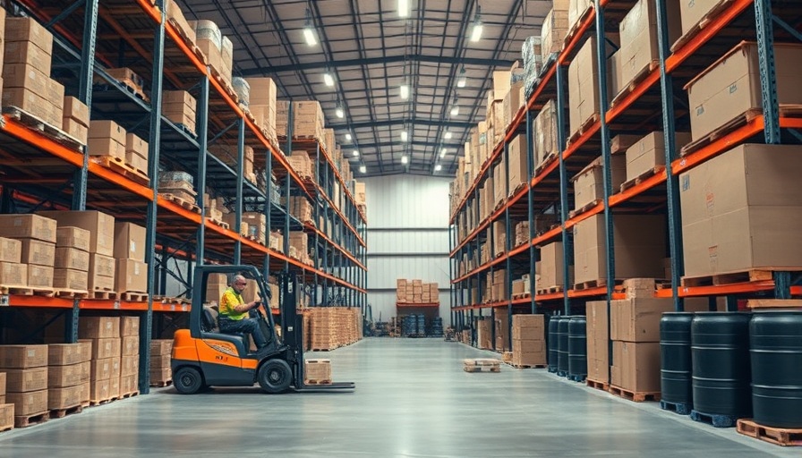 Warehouse showcasing heavy-duty metal shelving for storage solutions.