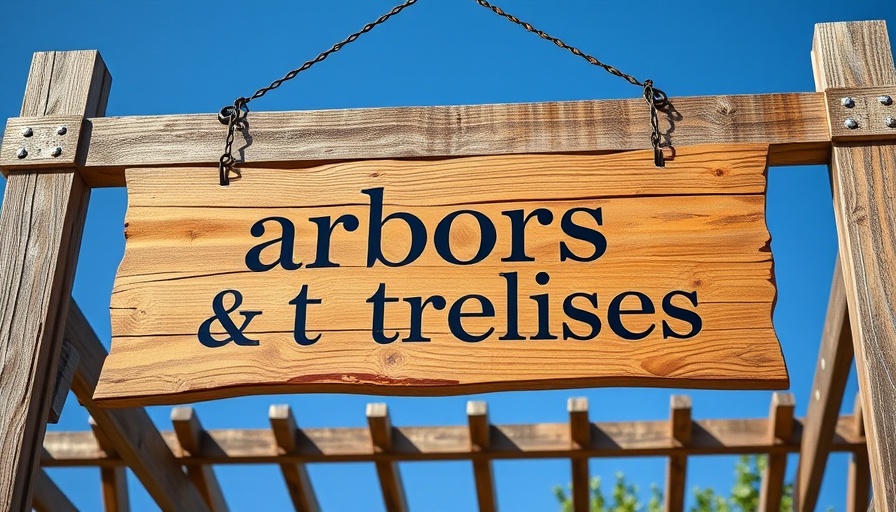 Choosing the Right Garden Arbor or Trellis: Wooden Sign on Lattice.