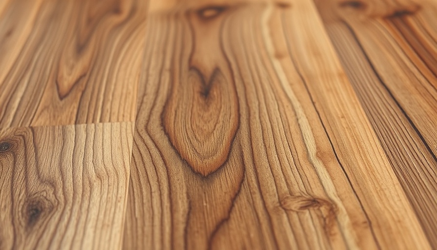 Close-up of faux reclaimed wood countertop showing texture and grain.