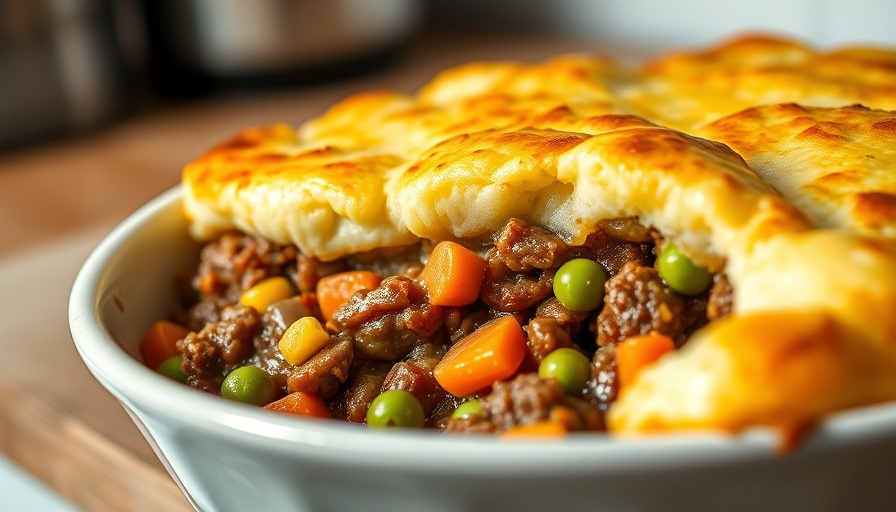 Homemade shepherd's pie with rich filling and golden potatoes.