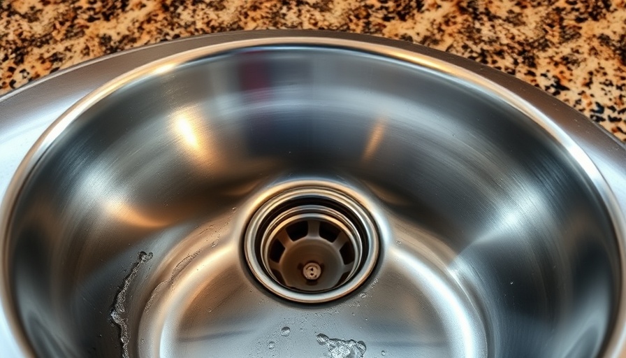 Clean kitchen sink showing garbage disposal opening.