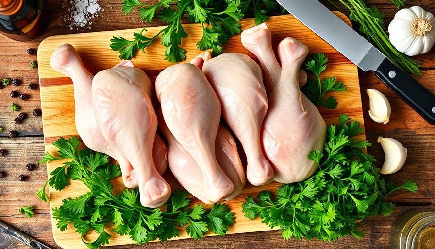 Safest way to thaw chicken: raw chicken drumsticks on a cutting board.