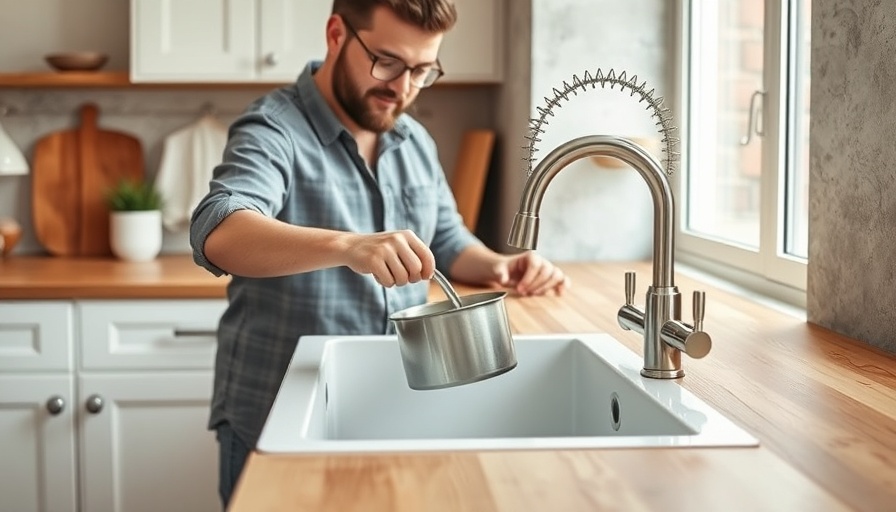 Modern kitchen with farmhouse sink and pot. What is a farmhouse sink?