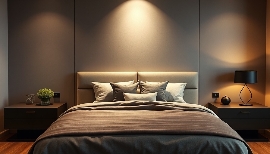 Modern bedroom design with cozy lighting, ideal for sleep tips.