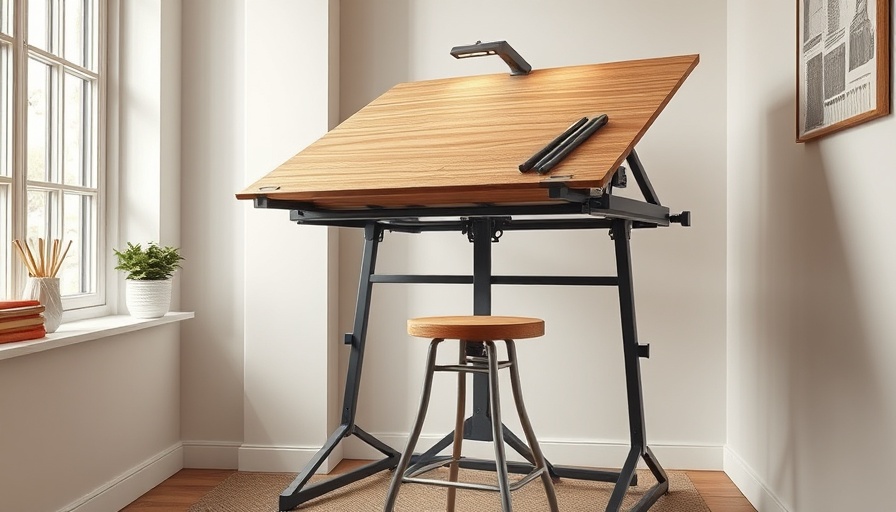 Modern drafting table setup in a minimalist room for best drafting table options.