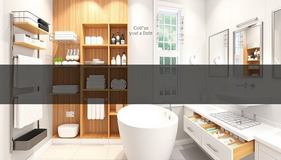 Modern bathroom organization ideas including shelves and racks.