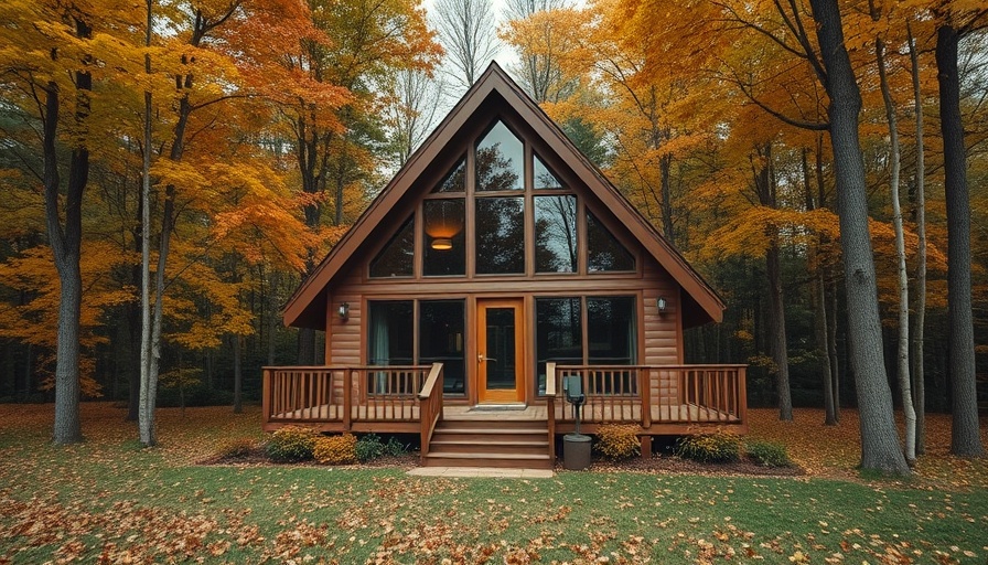 Charming A-Frame house in autumn forest, tiny home living A-Frame Airbnb