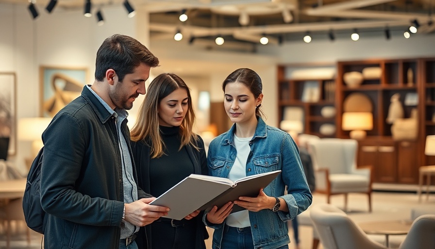 Furniture shopping mistakes: people examining furniture in a store.