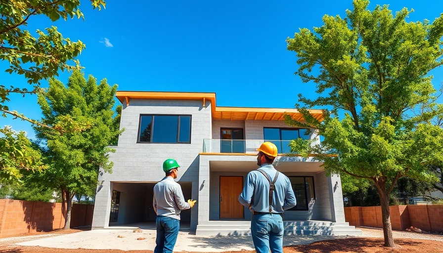 Construction site with worker examining common new home construction problems.