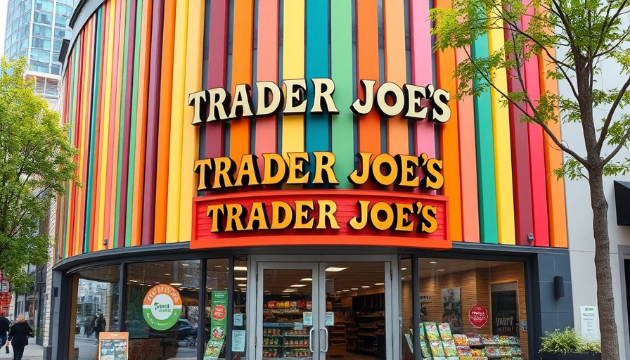 Vibrant Trader Joe's entrance, ideal for easy dinner ideas.