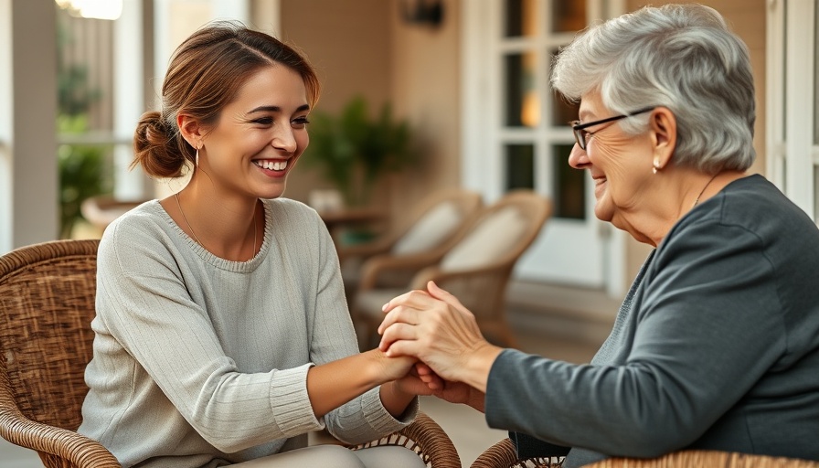 Starting a conversation about home care on a cozy patio.