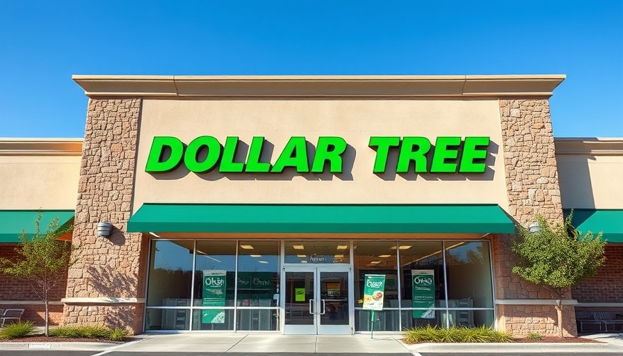 Exterior of a Dollar Tree store showcasing modern design.