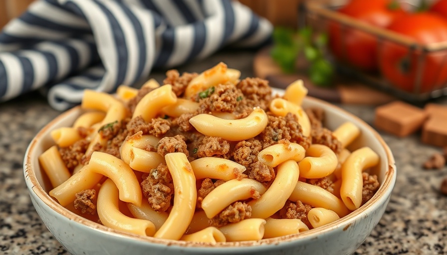 Creamy macaroni and beef skillet recipe, healthy dinner option