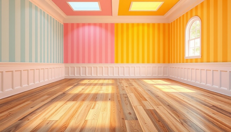 Wooden floors with polyurethane floor finish in colorful room.